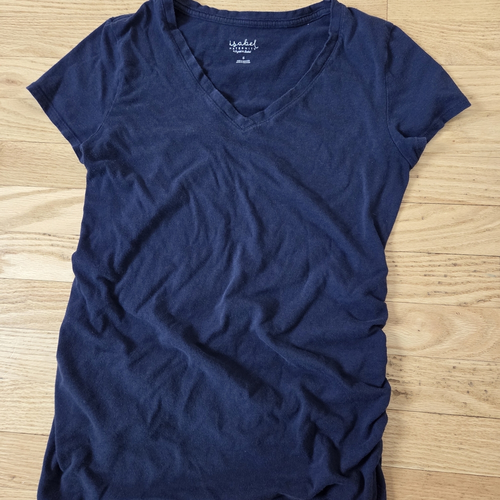 Isabel Maternity by Ingrid & Isabel Navy V-Neck Short Sleeve Tee